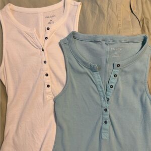 Anthropologie Pilcro Henley Tanks